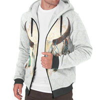 Mandala White Bison Native American All Over Sherpa Hoodie LT10 - Wonder Print Shop