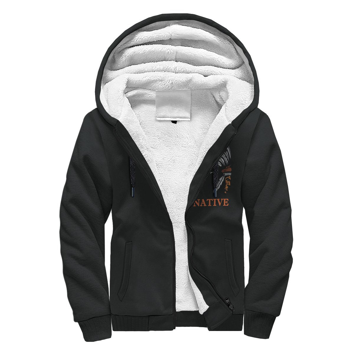 Native American Flag Chief Sherpa Hoodie LT10 - Wonder Print Shop