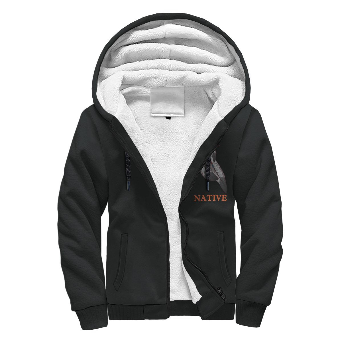 Native American Flag Feather Sherpa Hoodie LT10 - Wonder Print Shop