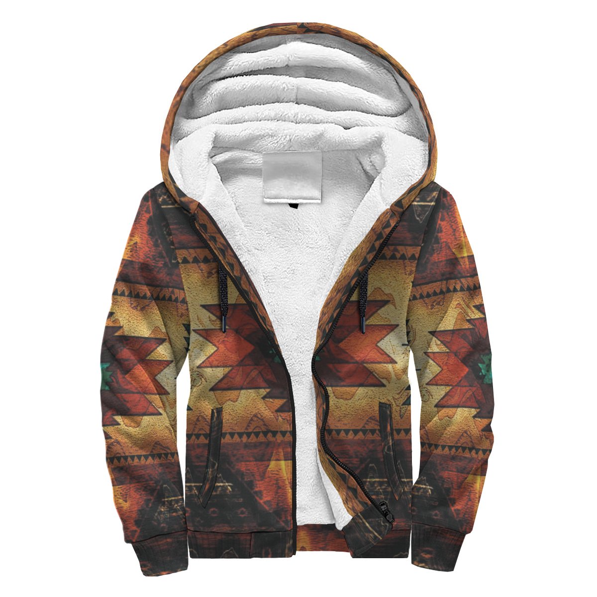 United Tribes Brown Design Native American AOP Sherpa Hoodie LT10 - Wonder Print Shop