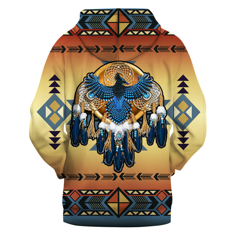 Blue Thunderbird Native American 3D Hoodie LT10 - Wonder Print Shop