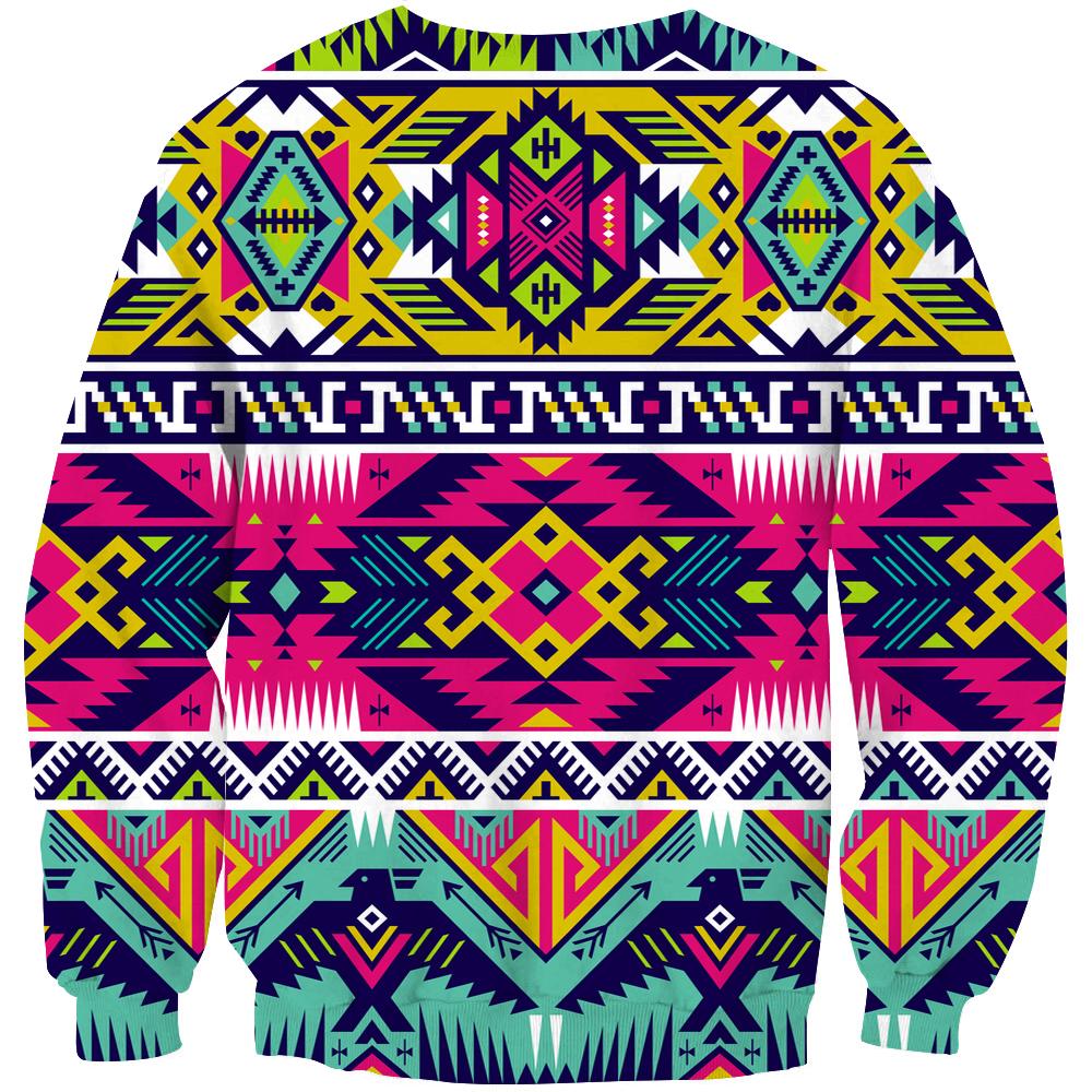 Neon Colors Pattern Native American 3D Sweatshirt LT10 - Wonder Print Shop