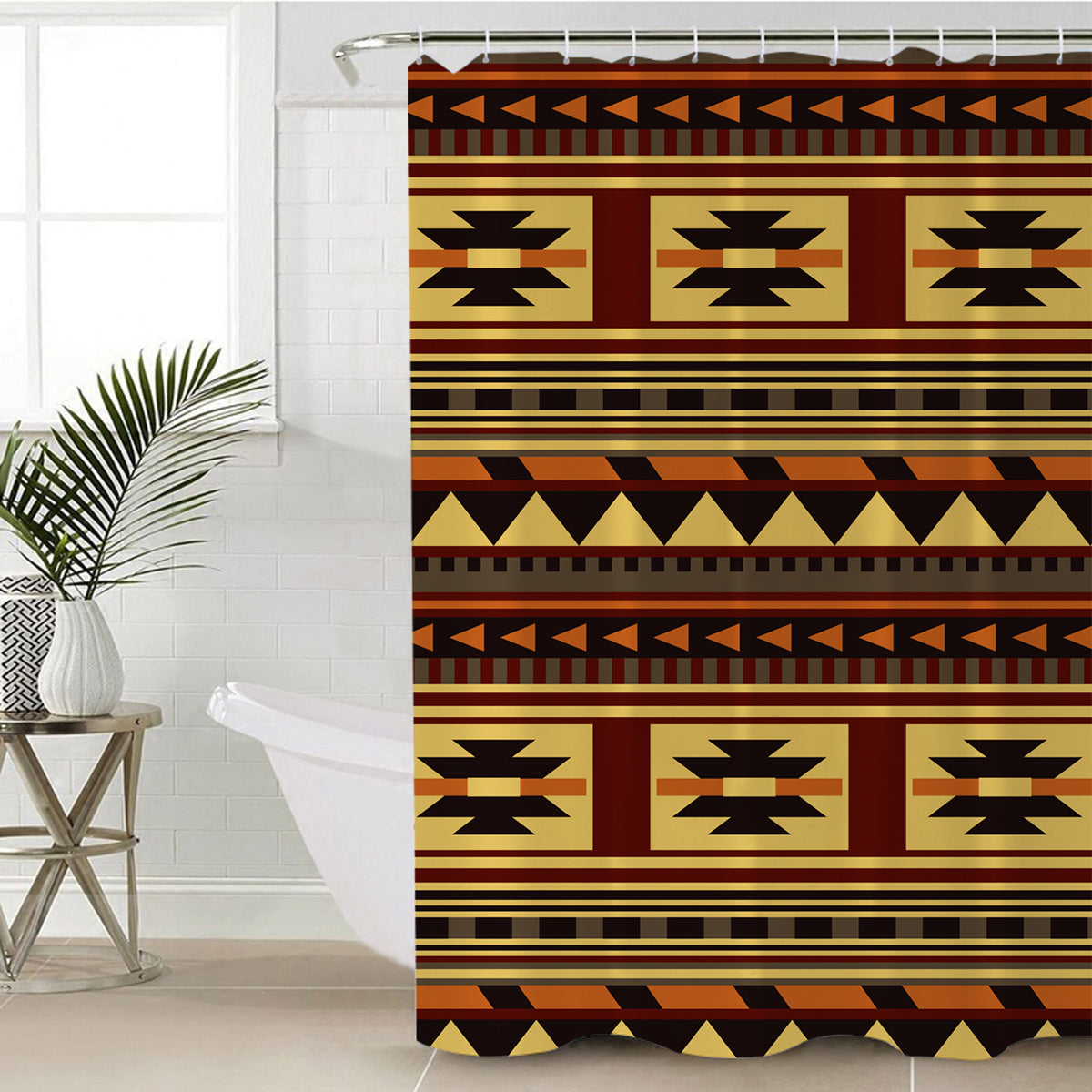 brown-ethnic-pattern-native-shower-curtain