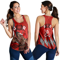 Tonga Warriors Women Racerback Tank Tongan Pattern Version Black LT13 - Wonder Print Shop