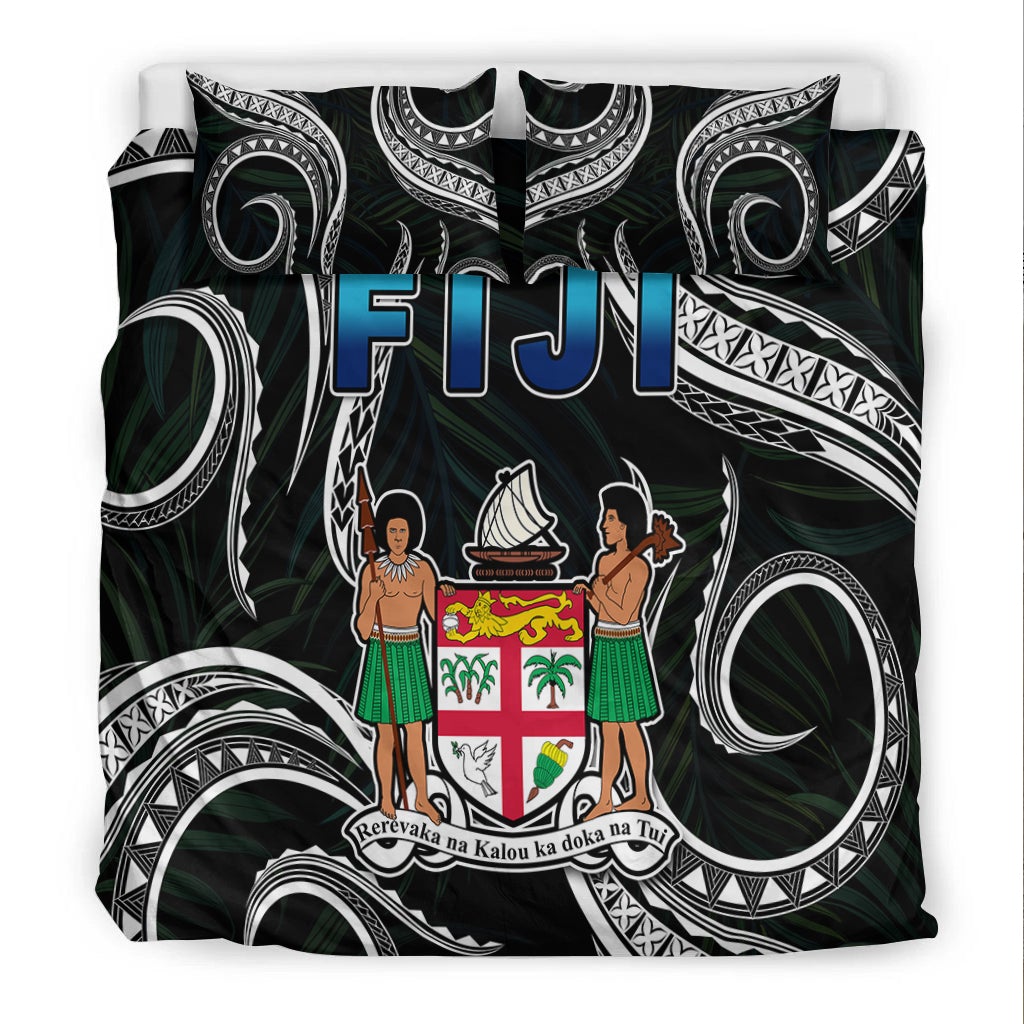 Fiji Coat of Arms Bedding Set Polynesian mix Coconut Pattern LT13 - Wonder Print Shop