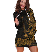 (Custom Personalised) Hawaii Polynesian Hoodie Dress Ukulele Gold LT13 - Wonder Print Shop
