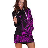 (Custom Personalised) Hawaii Polynesian Hoodie Dress Ukulele Purple LT13 - Wonder Print Shop