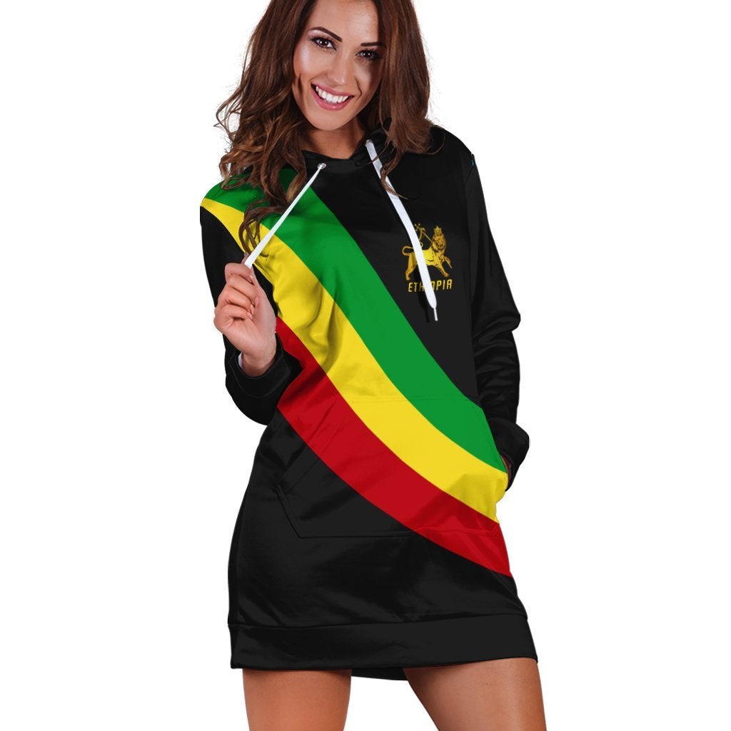 Ethiopia Flag Hoodie Dress - New LT13 - Wonder Print Shop