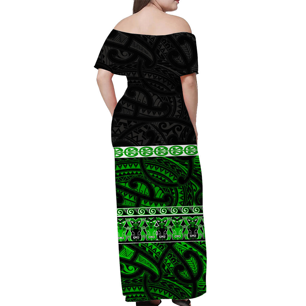 custom-personalised-new-zealand-off-shoulder-long-dress-maori-simple-green