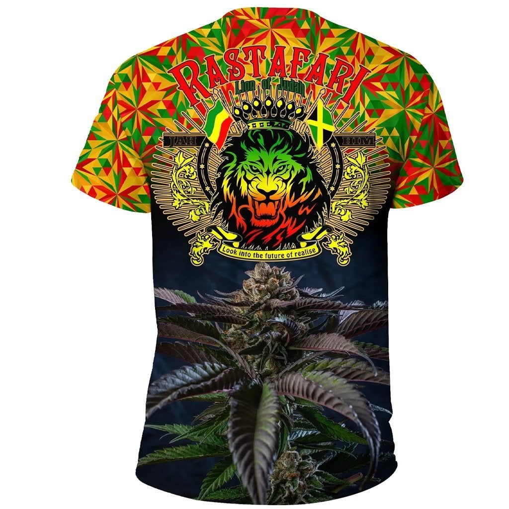 Rastafari Ethiopia Jamaica With Canabis T Shirt LT13 - Wonder Print Shop