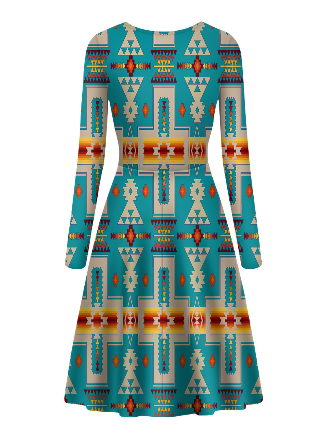turquoise-design-native-american-long-sleeve-dress