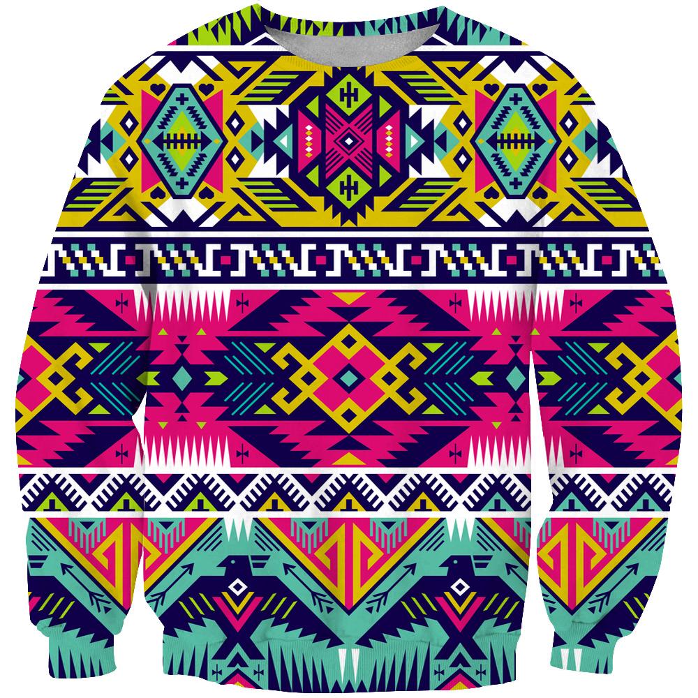 Neon Colors Pattern Native American 3D Sweatshirt LT10 - Wonder Print Shop