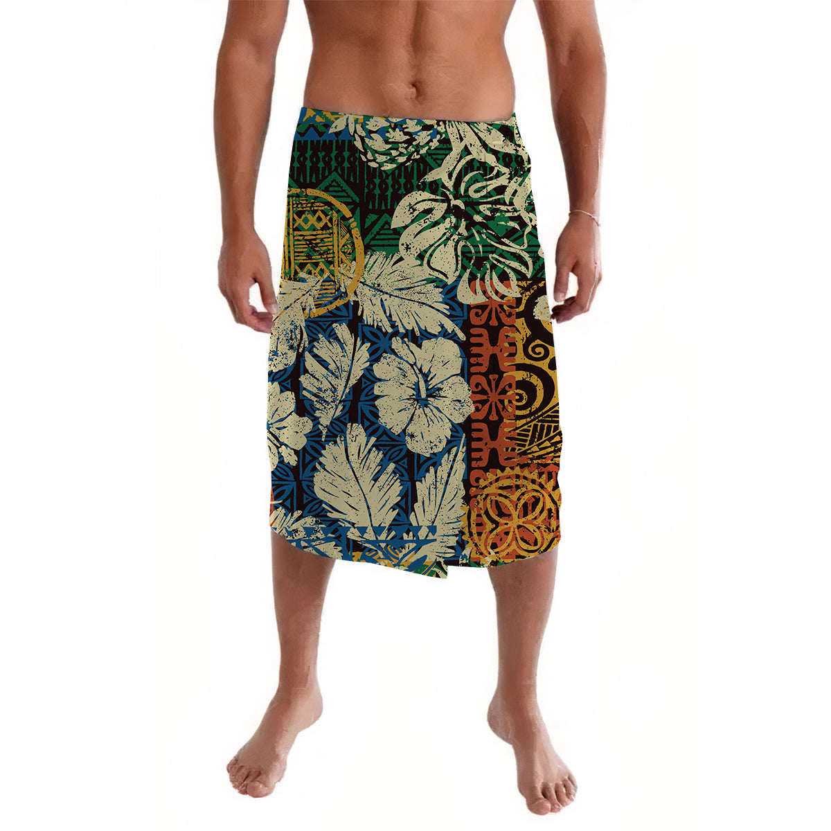 Hawaii Polynesian Lavalava Hawaiian Tribal Elements and Hibiscus LT13 - Wonder Print Shop