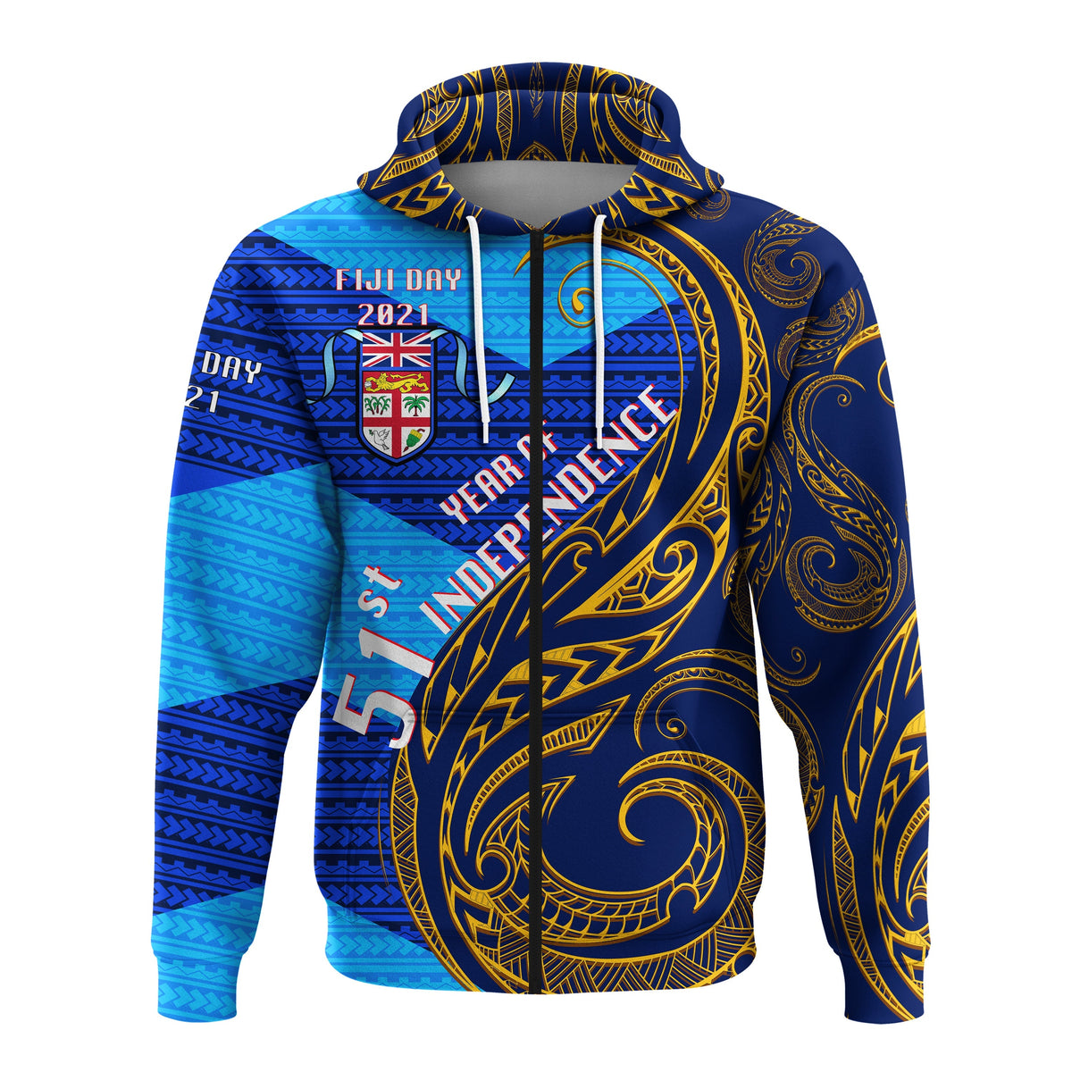 Fiji Day Zip up Hoodie 51th Year Of Independence LT20 - Wonder Print Shop