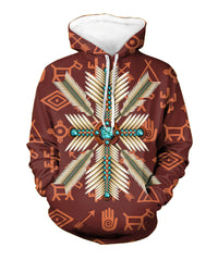 Native American HD002 Turquoise Pattern 3D Hoodie LT10 - Wonder Print Shop