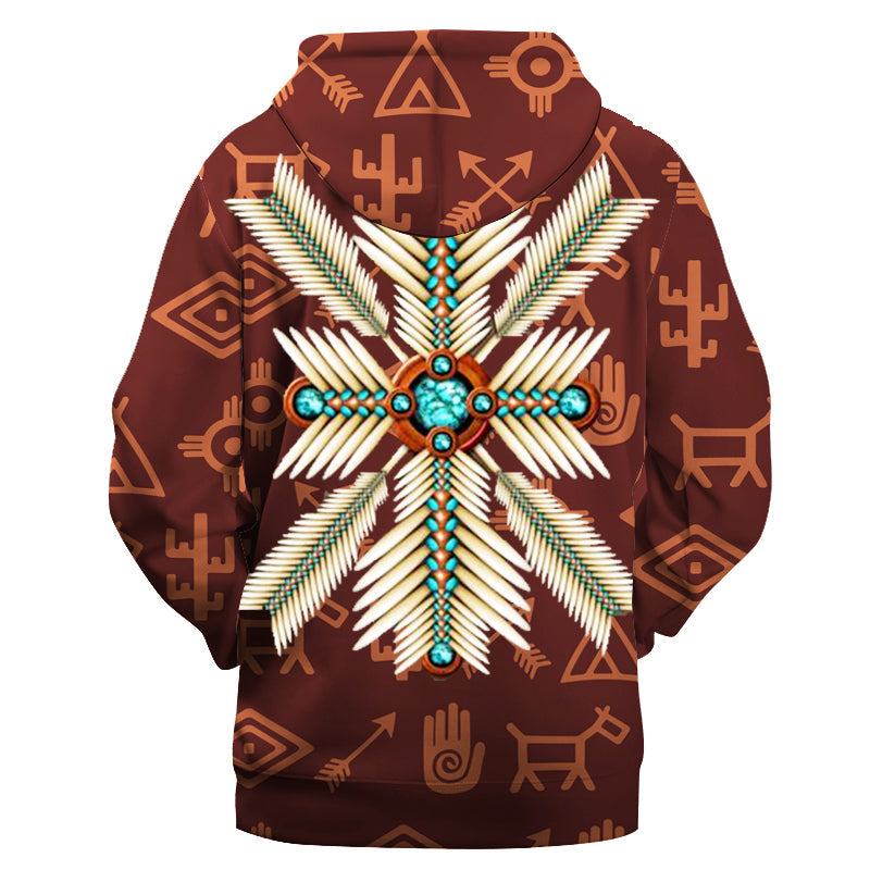 Native American HD002 Turquoise Pattern 3D Hoodie LT10 - Wonder Print Shop