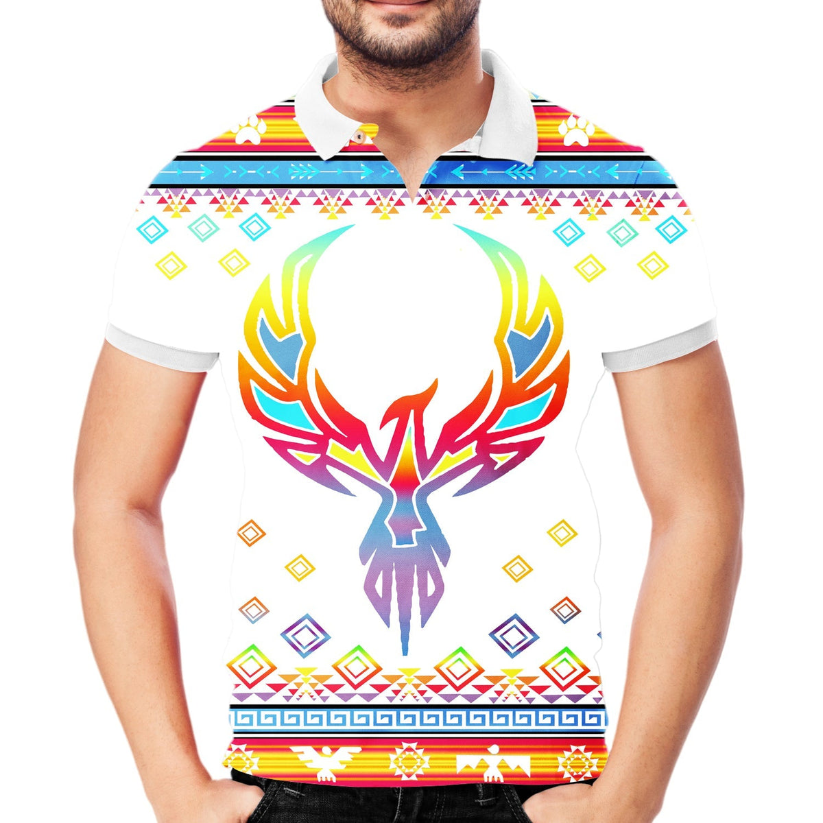 Phoenix Rising Native American Polo T Shirt 3D LT10 - Wonder Print Shop
