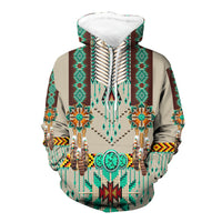 Native American Green Pattern Breastplate 3D Hoodie LT10 - Wonder Print Shop