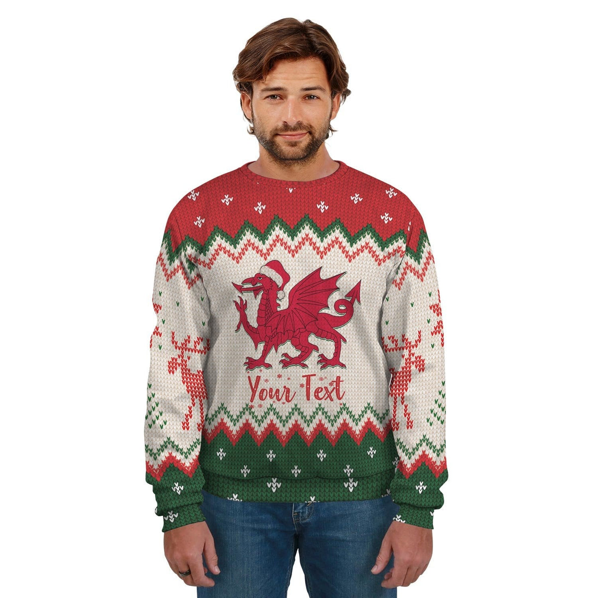 Custom Wales Celtic Sweatshirt Welsh Cymru Nadolig Llawen - Wonder Print Shop