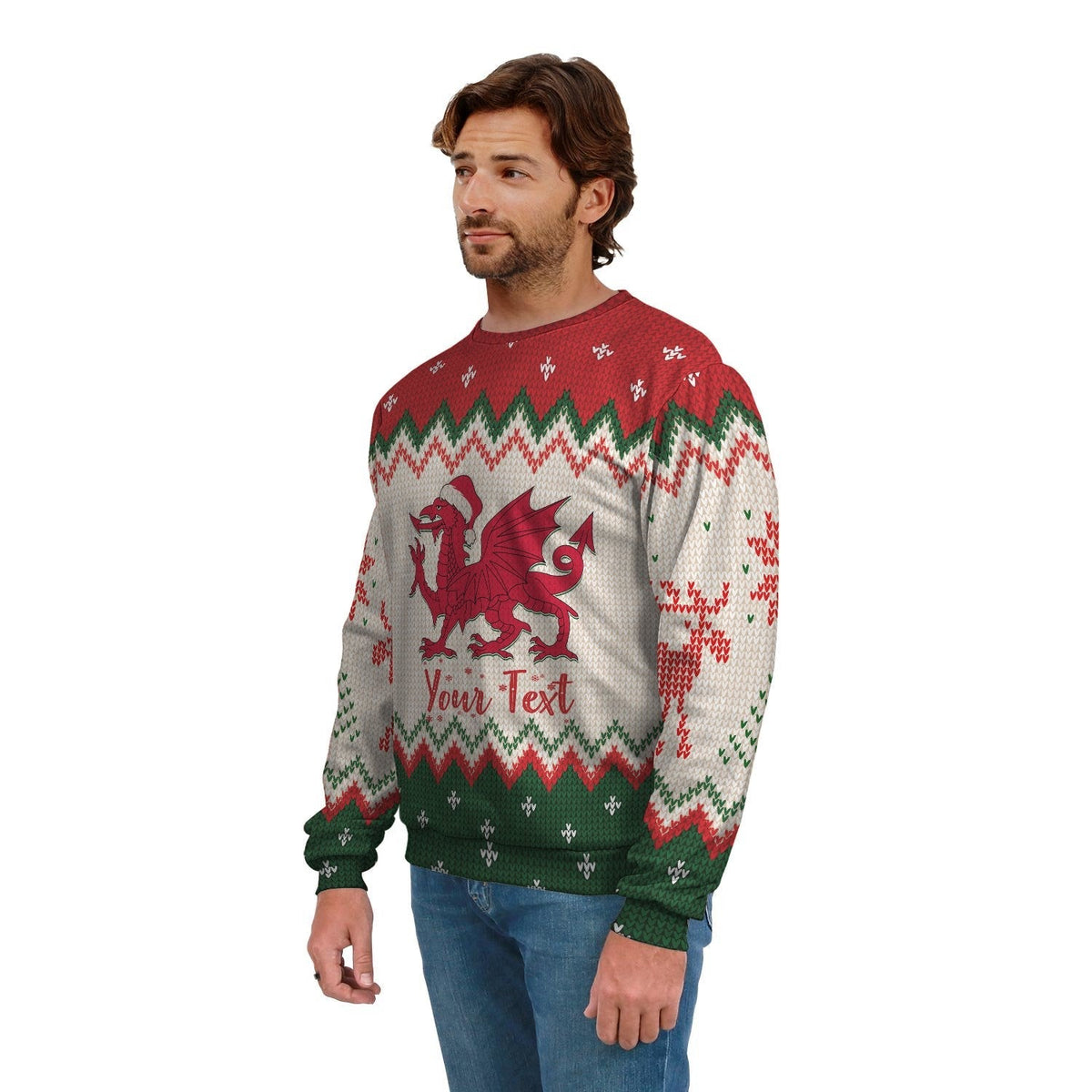 Custom Wales Celtic Sweatshirt Welsh Cymru Nadolig Llawen - Wonder Print Shop