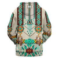 Native American Green Pattern Breastplate 3D Hoodie LT10 - Wonder Print Shop