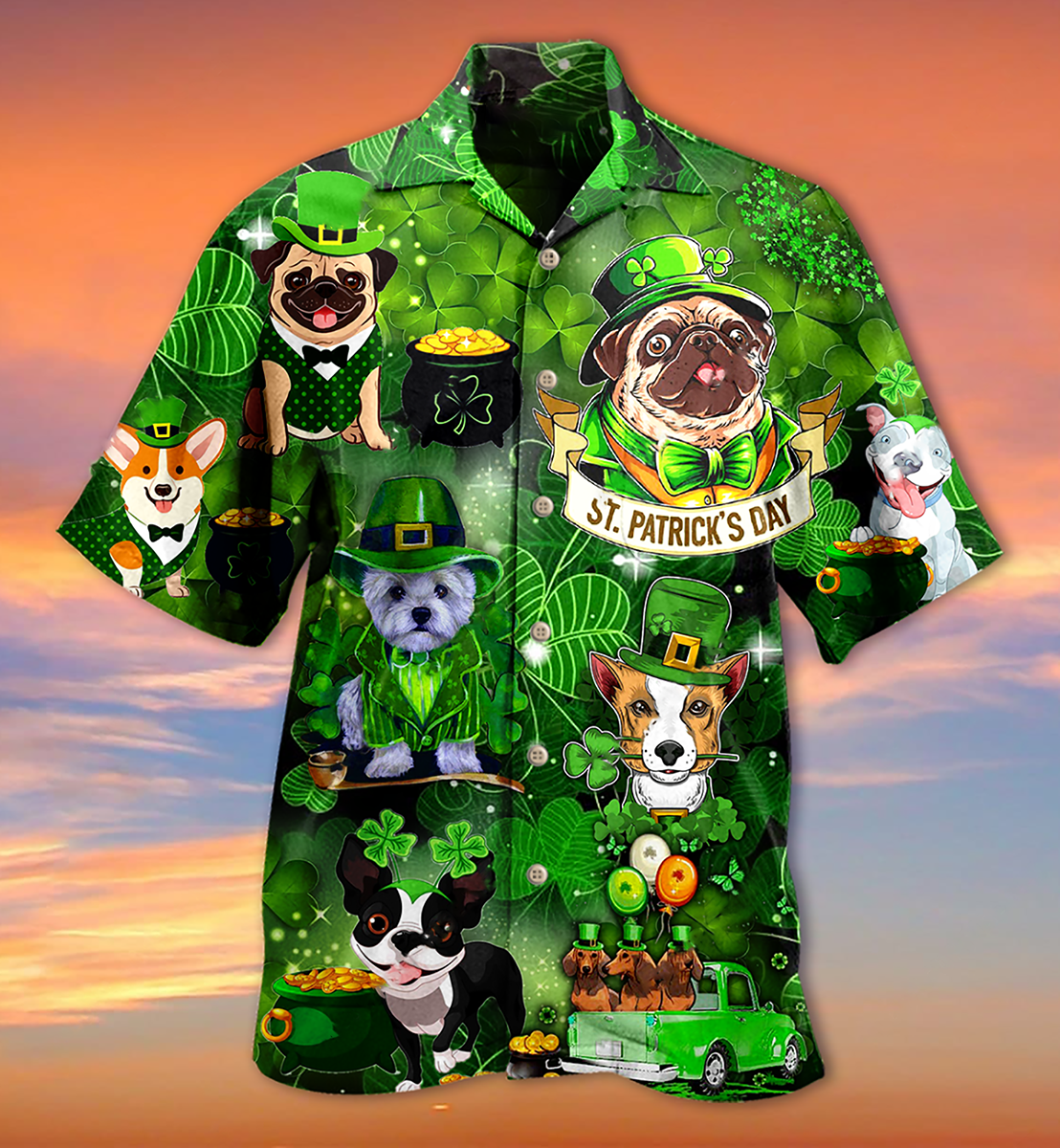 Irish Dogs Love Irish Hawaiian Shirt - Wonder Print Shop