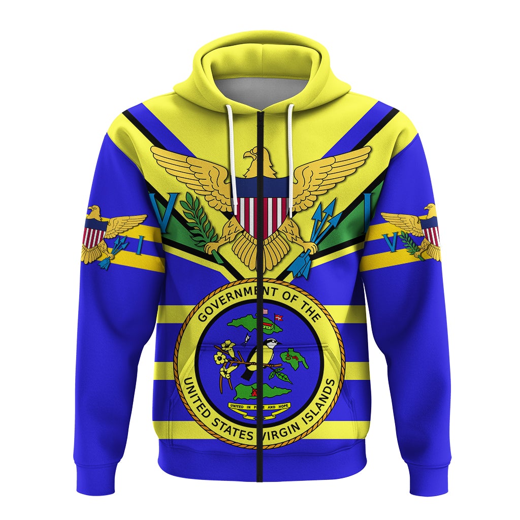 US Virgin Islands Zip Hoodie Egales with Seal LT4 - Wonder Print Shop