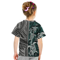 Polynesian T shirt Kid Turtle With Ethnic Motives and Floral Elements LT20 - Wonder Print Shop