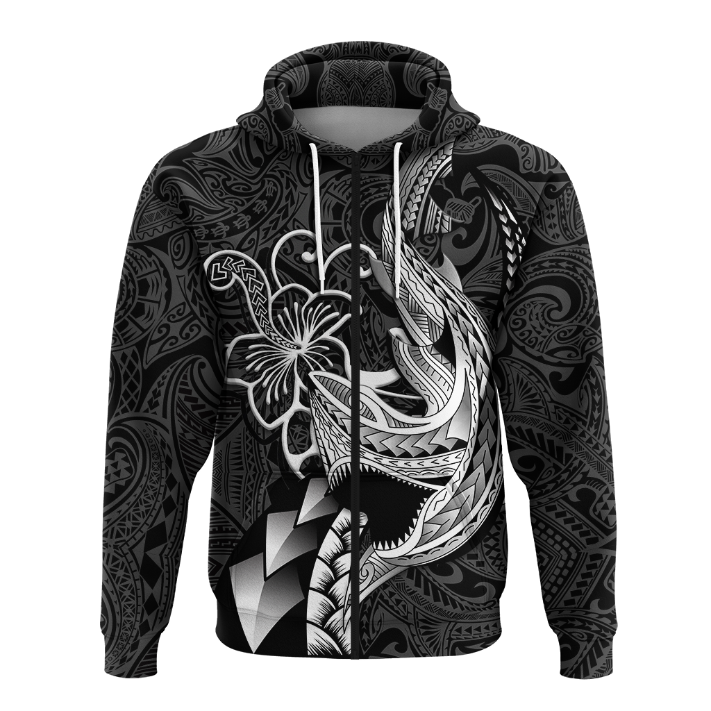 Polynesian Shark Tattoo Hawaii Tribal Hoodie LT12 - Wonder Print Shop