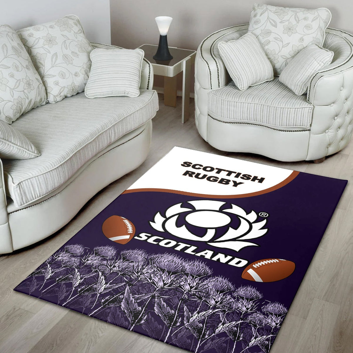 Scotland Rugby Union Area Rug Thistle Flower Purple Original LT20 - Wonder Print Shop