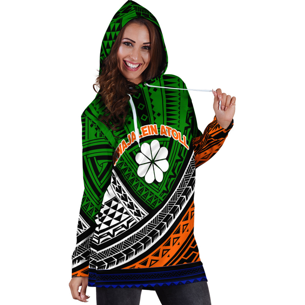 Kwajalein Atoll Tribal Pattern Hoodie Dress LT12 - Wonder Print Shop