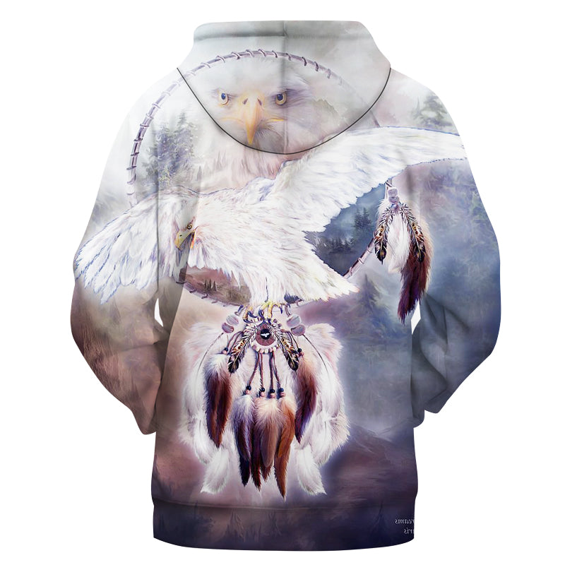 Eagle Dream Catcher Feathers Native American 3D Hoodie LT10 - Wonder Print Shop