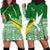 Tailevu Rugby Hoodie Dress Fiji Rugby Tapa Pattern Green LT13 - Wonder Print Shop