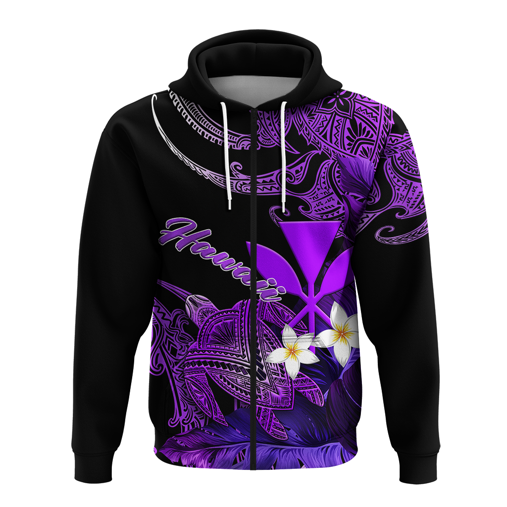 Hawaii Turtle With Plumeria Leaf Purple Hoodie LT12 - Wonder Print Shop