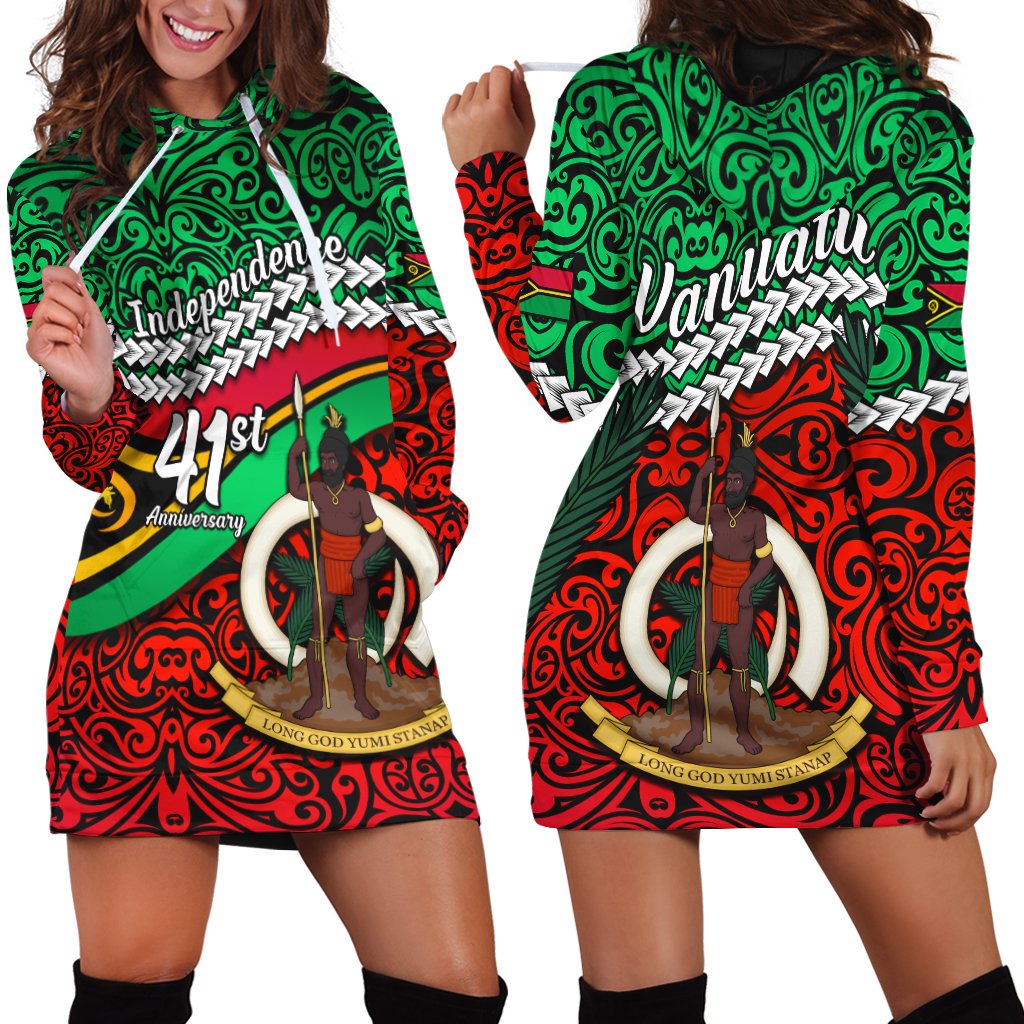 Vanuatu Independence Hoodie Dress Happy Anniversary LT13 - Wonder Print Shop