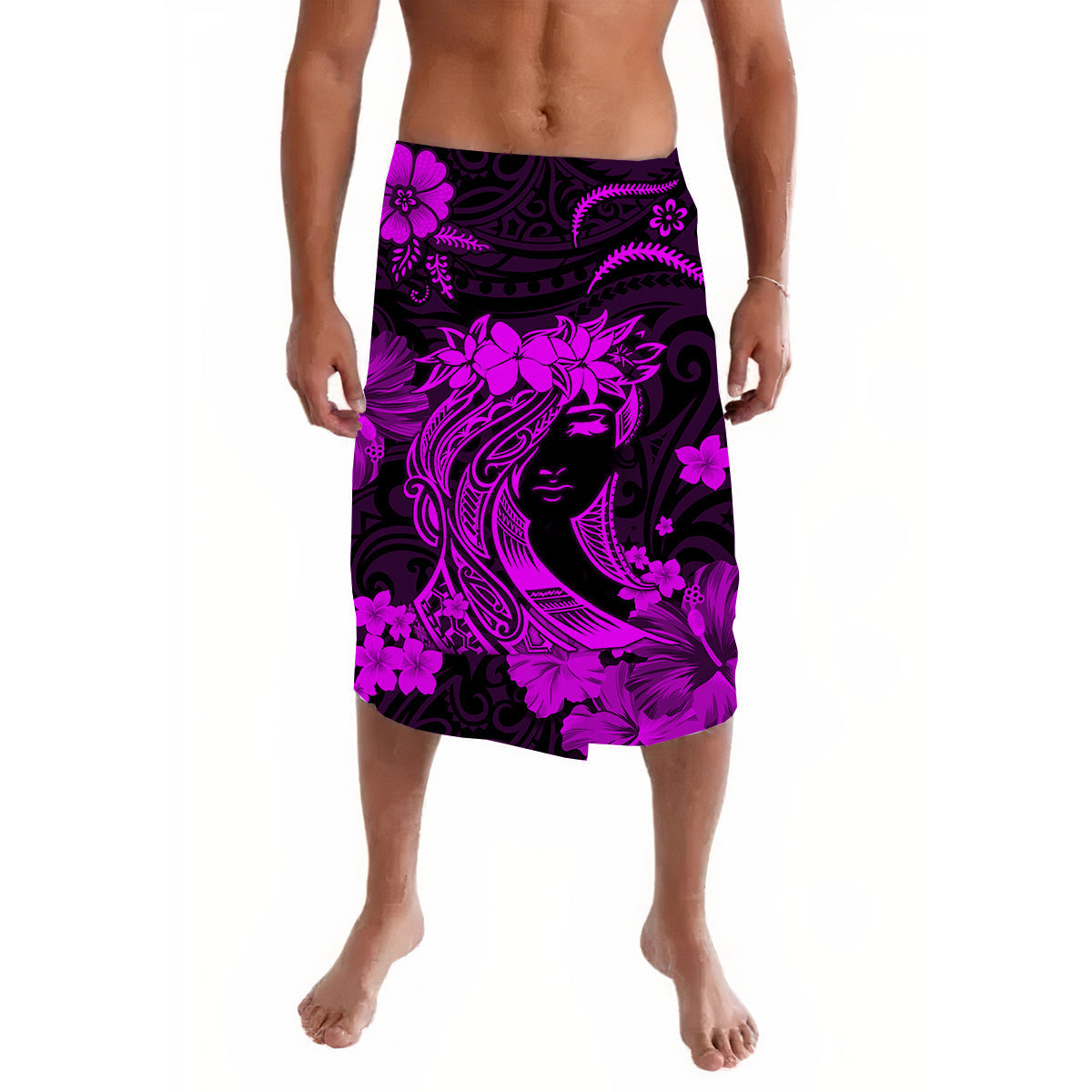 Hawaii Lavalava Polynesia Purple Attractive Hula Girl LT13 - Wonder Print Shop