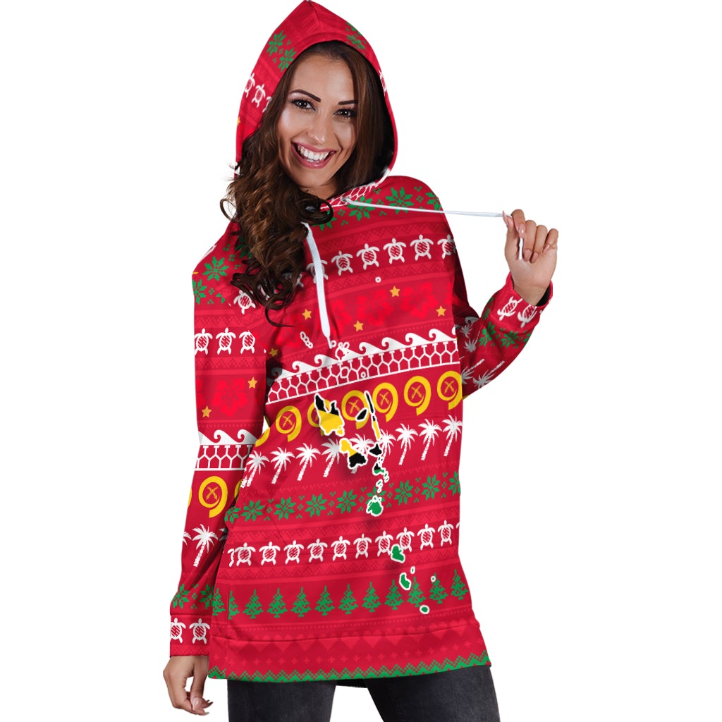 Vanuatu Christmas Hoodie Dress Ugly Christmas LT12 - Wonder Print Shop