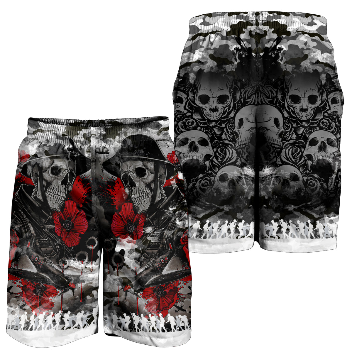 Skull Camo - U.S Army Undying Love For The Motherland Men Shorts - LT2