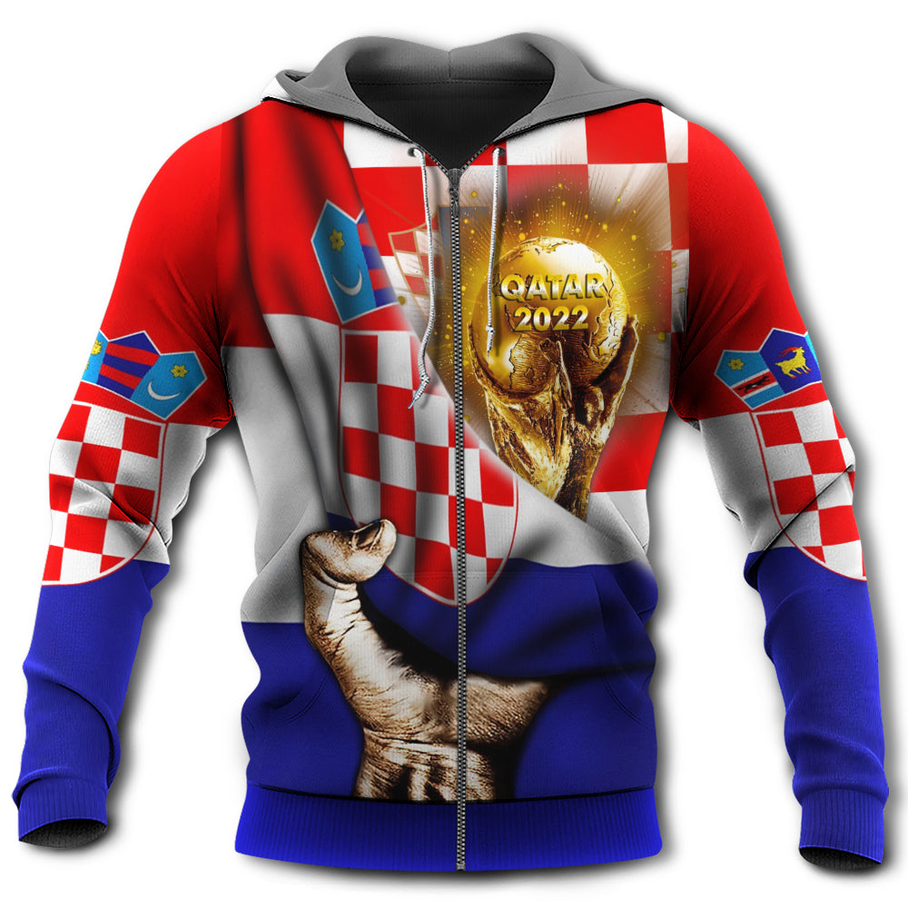 Football 2022 Croatia Hoodie Will Be The Champion Flag Vintage - Wonder Print Shop