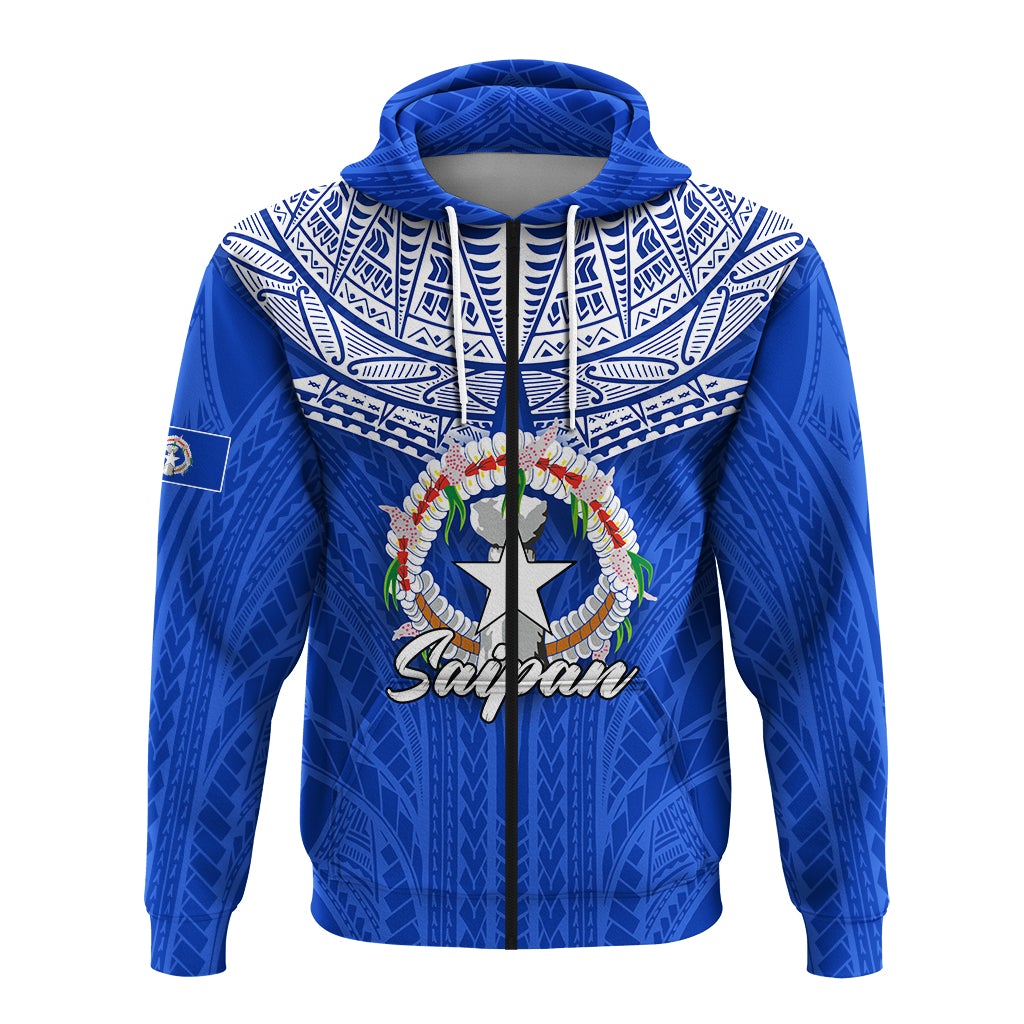 Custom Northern Mariana Islands Saipan Zip Hoodie LT12 - Wonder Print Shop