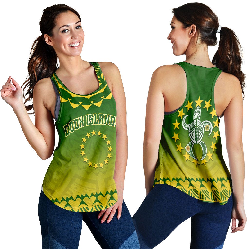Cook Islands Turtle With Tribal Women Tank Top LT12 - Wonder Print Shop