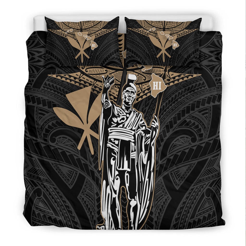 Hawaii King Kamehameha Bedding Set - Gold Tribal LT12 - Wonder Print Shop