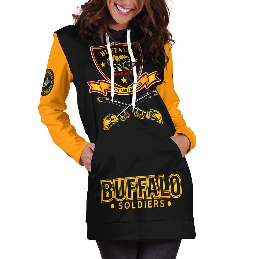 (Custom Personalied) Buffalo Soldiers African American Legend Of The Black Soldiers Hoodie Dress - LT2 - Wonder Print Shop