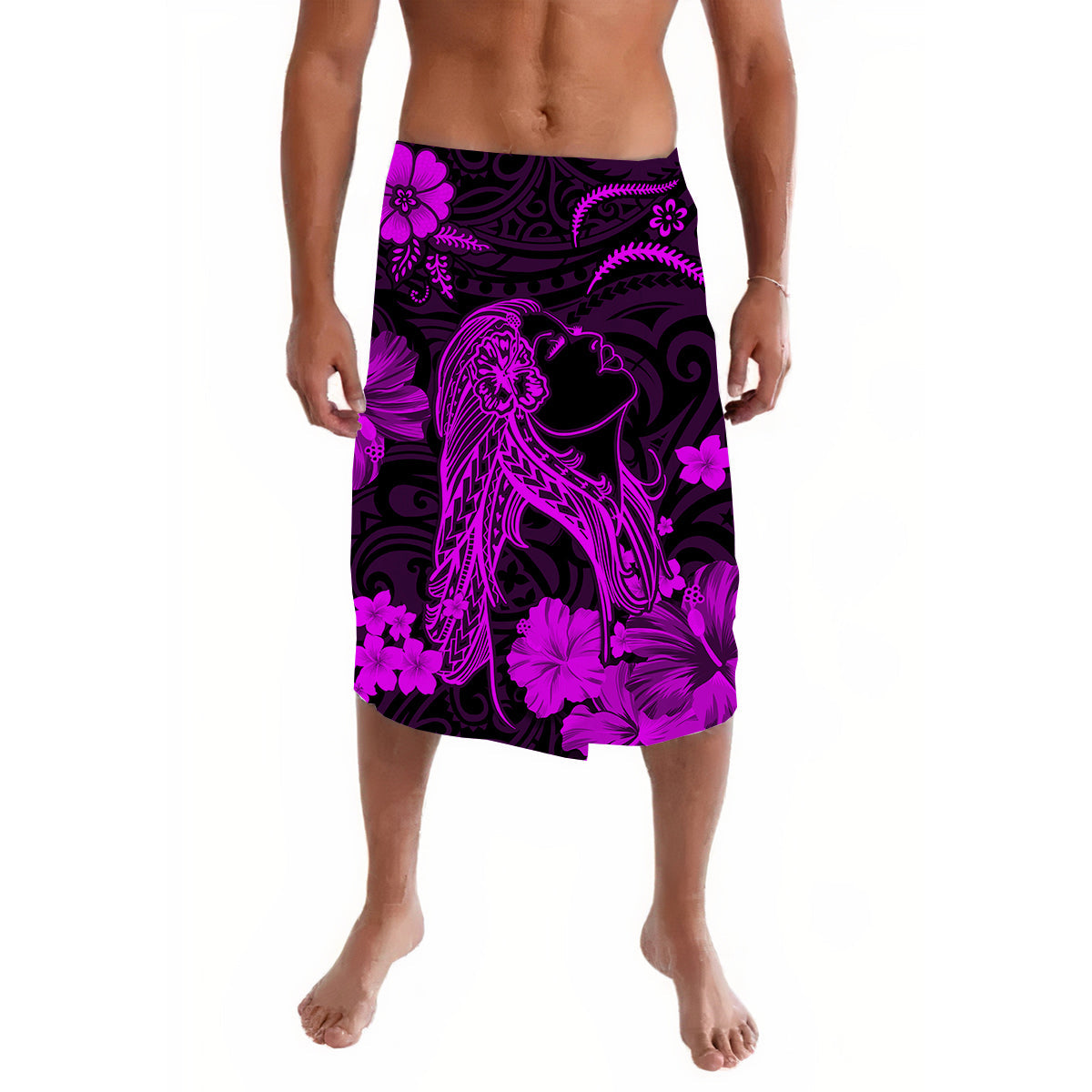 Hawaii Lavalava Polynesia Purple Beautiful Hula Girl LT13 - Wonder Print Shop