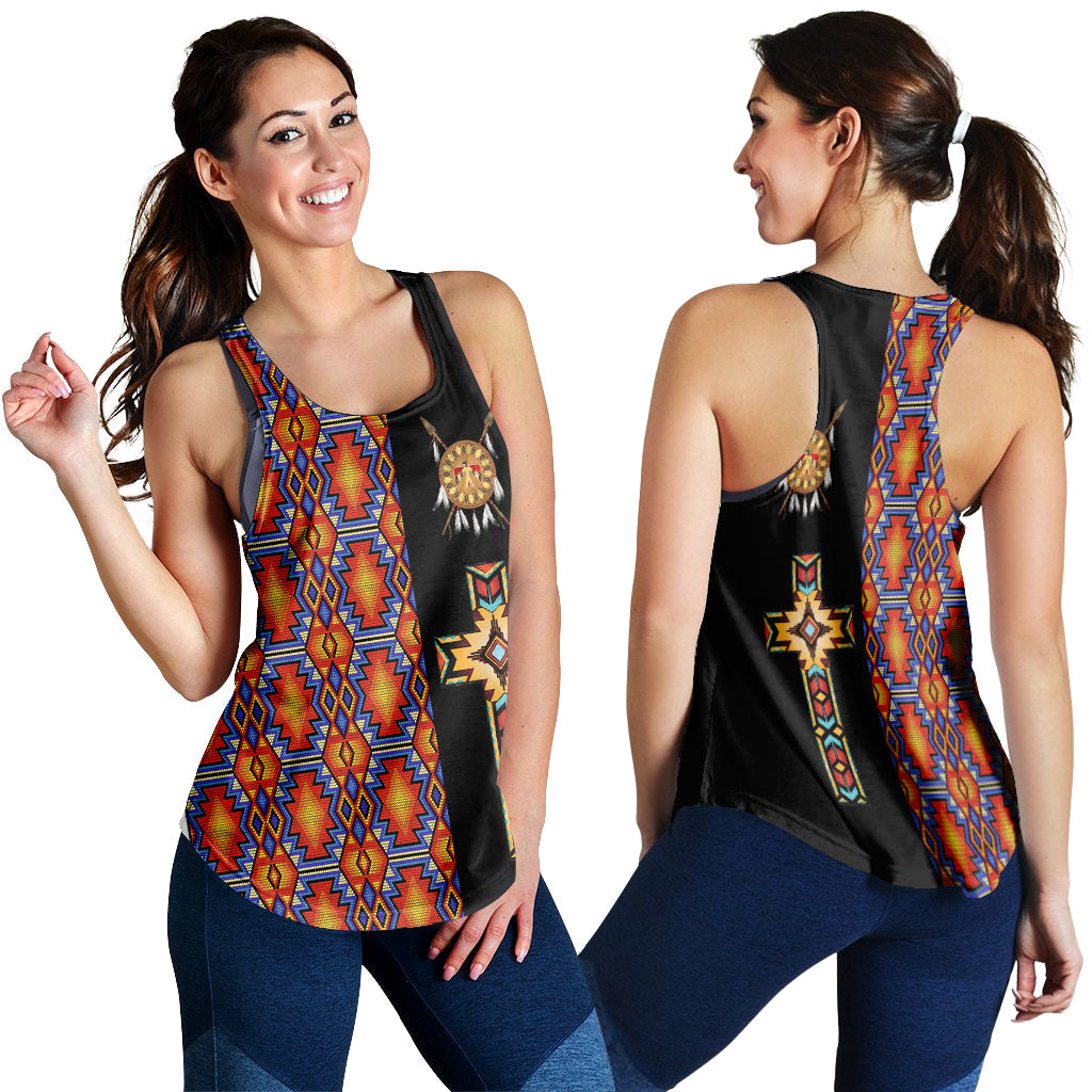 Native American Navajo Cross Heritage Women Tank Top LT12 - Wonder Print Shop