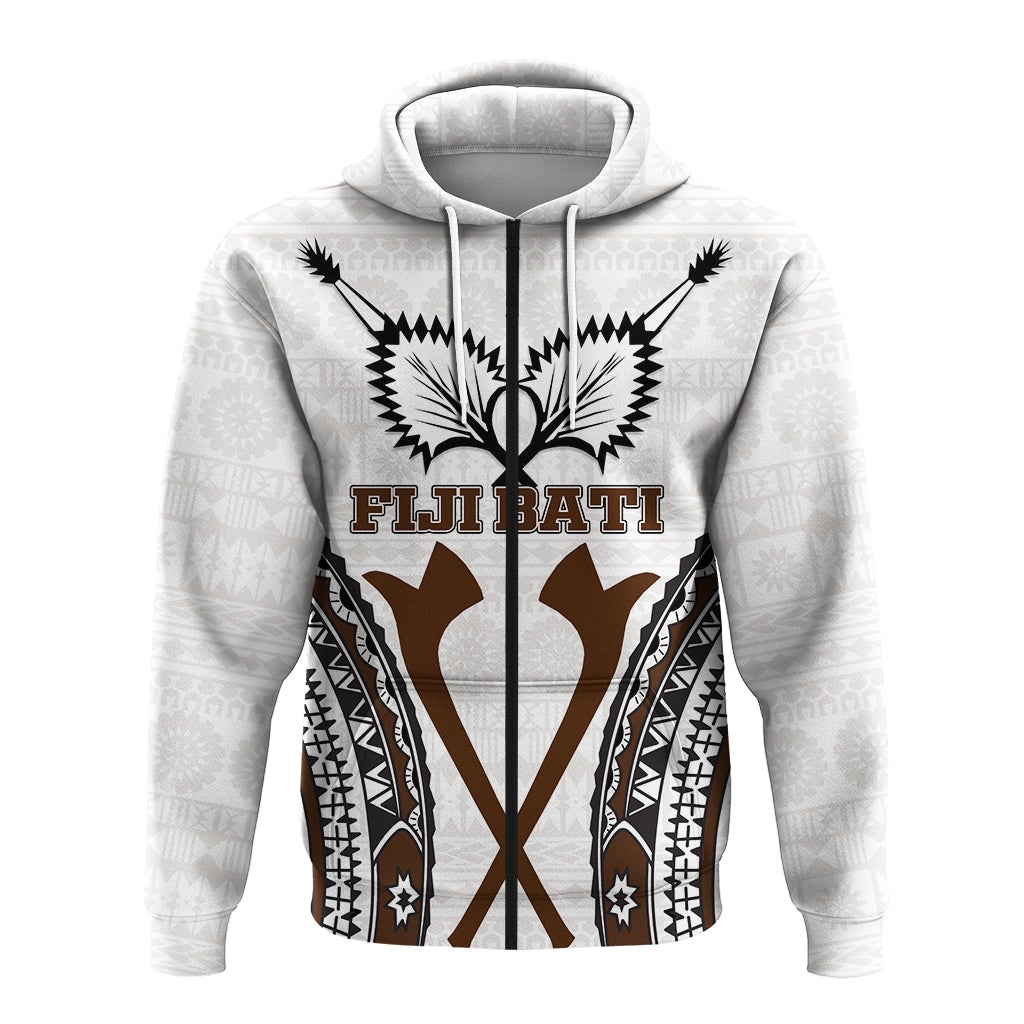 Fiji Bati Tapa Pattern Zip Hoodie LT12 - Wonder Print Shop