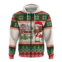 Christmas Jesus Is The Reason For The Season Ugly Pattern Hoodie LT12 - Wonder Print Shop