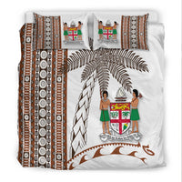Fiji Bedding Set - Tapa Pattern With Coconut Tree LT12 - Wonder Print Shop