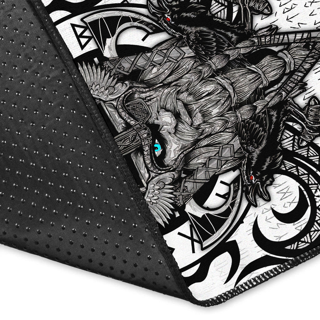 Viking Vegvisir Odin With Huginn And Muninn Area Rug LT2 - Wonder Print Shop