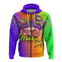 Mardi Gras Mask With Beads Hoodie LT12 - Wonder Print Shop